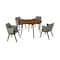 Armen Living Arcadia and Renzo 48" Round Charcoal and Walnut Wood 5 Piece Dining Set SETARDI5REWACH48 - alternate 1